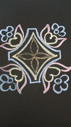 609🌸rose poo rangoli kolam #shortsfeed #muggulu #shorts