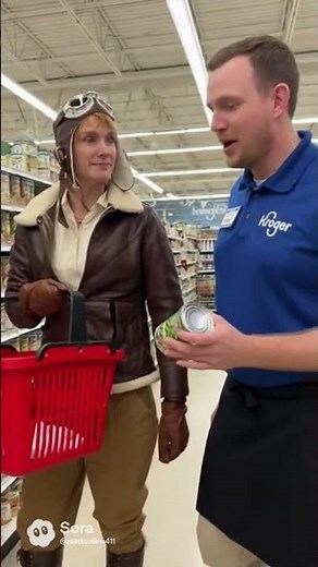 Amelia Earhart gets excellent customer service from a Kroger employee