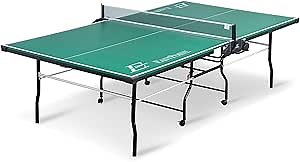 EastPoint Sports Dominator Table Tennis Table - 18mm - Features Foldable Table with on Center Net and Table Tennis Paddle and Ball Storage (1-1-33773-DS)