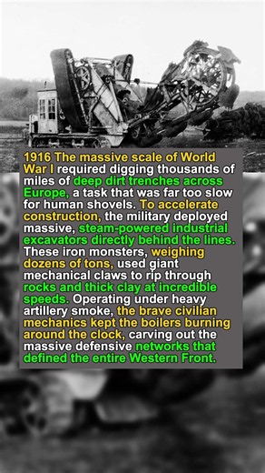 The Giant Diggers That Carved the Trenches (1916) 🚜🧱 #WWI #History #1916 #Industrial #IconicTalesBR