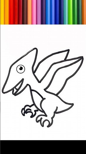 🌈 Drawing, painting and coloring a dinosaur for children | children's song.⭐#122