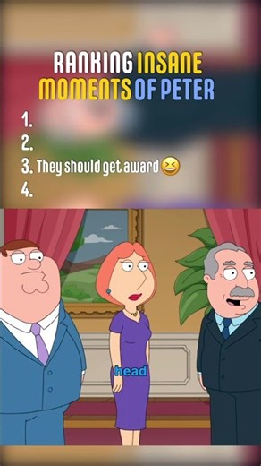 Ranking Peter Griffin's Wildest Moments In Family Guy 🤣 #familyguy #funny #shorts #viral #comedy