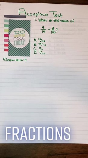 Understanding Adding Fractions for Accuplacer Test