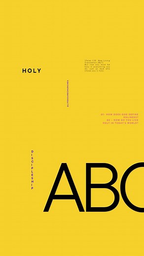 But now you must be holy in everything you do, just as God who chose you is holy. 1 Peter 1:15 Q1- How does God define holiness? Q2 – How do you live holy in today’s world? #biblestudy #bibleverse #christianquotes | Life Source Churches