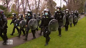 Tensions were bubbling on the streets of Melbourne today, with a massive show of force from police to quash a planned protest. #9News | Nightly at 6.00pm | 9 News Queensland