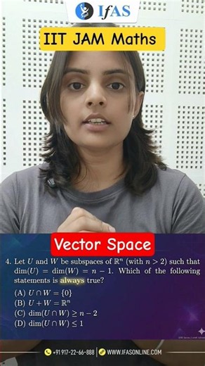 Vector Space | QOD | IIT JAM Mathematics | IFAS