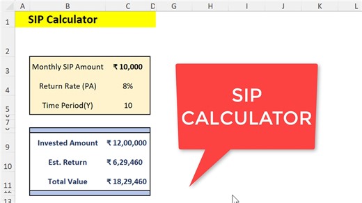 make SIP calculator in 1 min in excel 💪 #exceltricks #exceltips | Mukul Jain