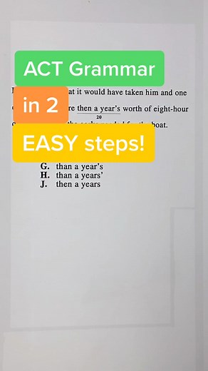 ACT English in 2 steps 👀 #sat #satexam #satgrammar #actenglish #actgrammar #actprep #learnontiktok #edutok #grammar #testprep #tiktokgrammar #tutor