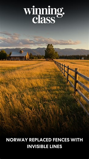 Winning Class on Instagram: "You likely have not seen farming like this. In Norway, engineers developed a system that replaces physical fencing with virtual boundaries. Livestock wear GPS enabled collars, and farmers draw pasture limits through a mobile app instead of installing posts or wire. Once the digital border is set, the herd is monitored automatically. When an animal nears the invisible edge, it first hears an audio cue. If it continues forward, the warning strengthens, prompting it to