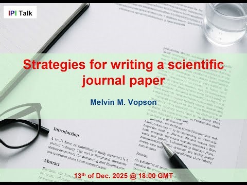 IPI Webinar: Strategies for Publishing a Science Article