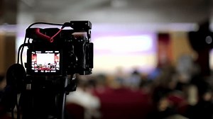 Press Filming Video Conference Hall Stock Footage Video (100% Royalty-free) 1111121221 | Shutterstock