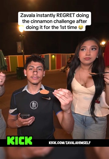 Zavala instantly REGRET doing the cinnamon challenge after doing it for the 1st time 😭 | #zavala#crystal