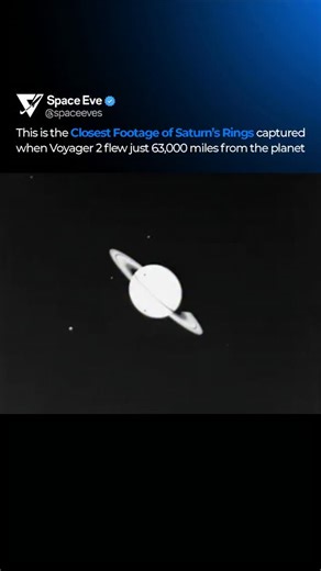 On August 26, 1981, at 01:21 UT, Voyager 2 made its closest approach to Saturn, passing just 101,000 km away. It revealed unprecedented detail in the ring spokes, kinks, and the F ring with its shepherd moons first identified by Voyager 1. A defining moment in outer planet exploration. #saturn #voyager #spaceexploration #astronomy | SpaceEve
