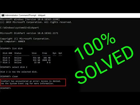 How to Fix Diskpart has Encountered an Error: Access Denied || CMD || 100% Working || Creative Hub