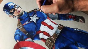 Drawing Captain America from Avengers Timelapse