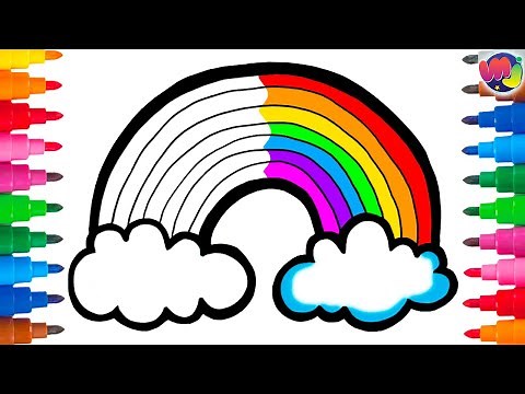 Dibuja y Colorea el ARCOÍRIS con FRUTAS 🌈 Dibujos para niños