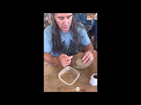 Mending a crack on green ware pottery