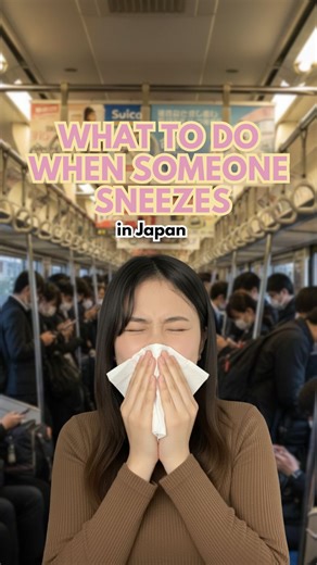 Mimi | Nihongo Online College on Instagram: "What to Do When Someone Sneezes in Japan🤧 ✅If the person is a stranger Do nothing. No “Bless you,” no comment, no reaction. You can give a small polite nod if you accidentally make eye contact, but usually you just continue as normal. ✅If the person is a friend or family member Still, you don’t say anything after the first sneeze. But if they sneeze again or look unwell, you can ask: 🥺だいじょうぶ？(Daijoubu?) Are you okay? 🥺かぜ？(Kaze?