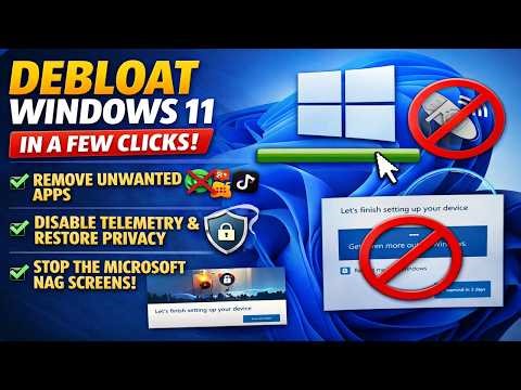 🟢 Easy Way To Debloat Windows 11, Restore Privacy and Turn Off Nag Screens in a Few Clicks! 🟢