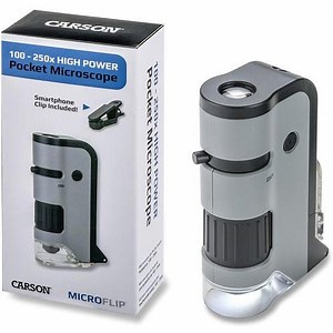 Carson Microflip 100-250x Pocket Microscope