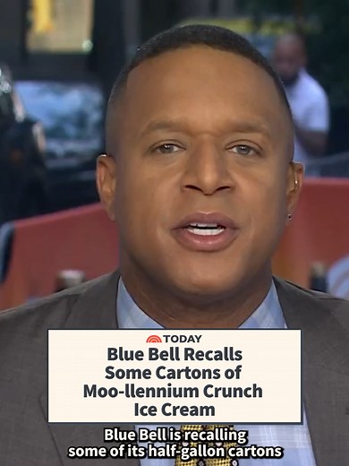 Blue Bell is recalling some cartons of its Moo-llennium Crunch ice cream due to a packaging error that could pose a risk for customers with nut allergies. #TODAYShow