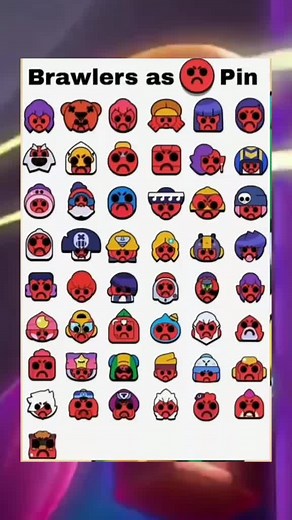 Brawlers as PIN: Emoji Faces Explored in Colorful Grid