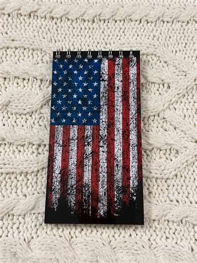American Flag Notebook | Distressed USA Top Flip Notepad (4.5x8 Lined) - Etsy