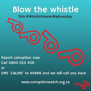 Report corruption now. Blow the whistle. #WhistleblowerWednesday | Corruption Watch