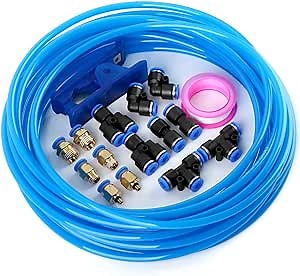 TAILONZ PNEUMATIC Blue 4mm or 5/32 inch OD 2.5mm ID Polyurethane PU Air Hose Pipe Tube Kit 10 Meter 32.8ft