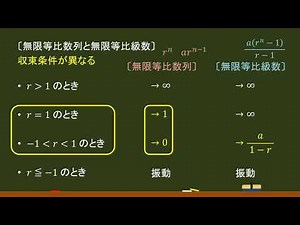 〔数列の極限〕無限等比数列と級数の比較（収束条件）－オンライン無料塾「ターンナップ」－
