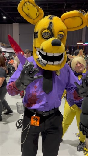 1.9K views · 383 reactions | How about this amazing FNAF cosplay group!! He has a message at the end for you!! #fnaf #fivenightsatfreddys #springtrap | Freaks of Halloween Horror Nights | Facebook