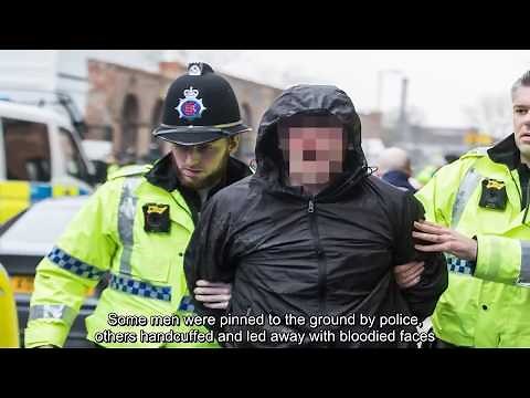 Football hooligans fight running battles in street ahead of Manchester derby