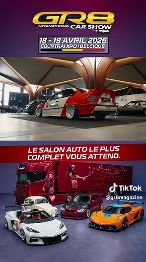 🚗🔥 Venez les samedi 18 et dimanche 19 avril au GR8 International Car Show 🚗 Profitez de l’un des plus grands salons automobiles indoor d’Europe : pas moins de 42.000 m² remplis d’une incroyable variété de véhicules et de 75 exposants à Kortrijk Xpo! 🔥 Aucun autre salon en Belgique ne rassemble autant de styles différents au même endroit. Plus de 80 % des voitures présentes au GR8 sont exclusives à cet événement! Commandez dès aujourd’hui vos tickets avec une réduction supplémentaire! Ce que