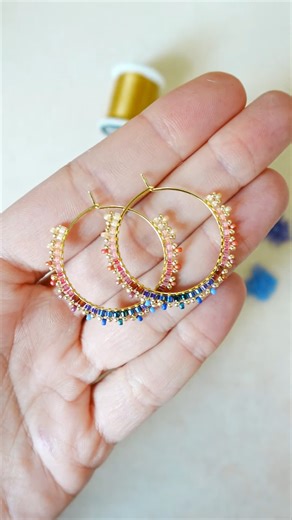 New super beginner friendly tutorial! For my dainty Shir hoop eaarings 🥰 #beadwork #diycrafts #handmade #jewelry #tutorial #fyp | First Nation beadwork