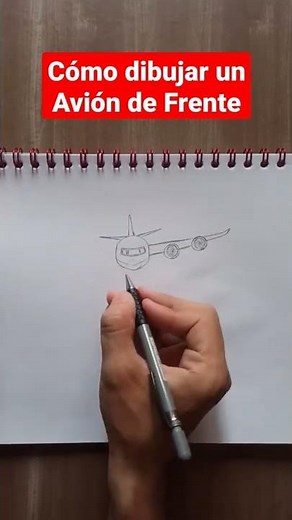 Como dibujar un avión de frente