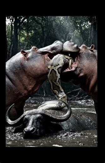 Can a water buffalo escape the constriction of a python?