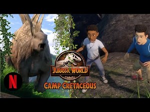 Nuevo Clip de Jurassic World Camp Cretaceous | Ataque del Stegosaurus | Ceratosaurus