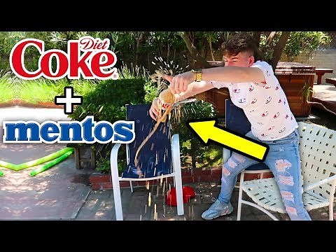 *EXTREME* Diet Coke and Mentos PRANK on Adam B!!