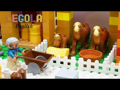 LEGO DUPLO FARM ANIMALS WITH MARBLE TRACK / MARBLE RUN / BUILDING BLOCK COASTER / ‪@LEGOLAENGLISH‬
