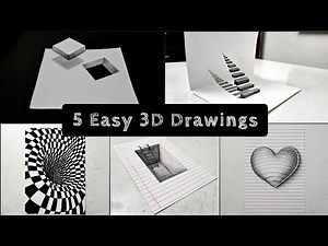 5 Beginner Friendly 3D Drawings - Step by step tutorial!