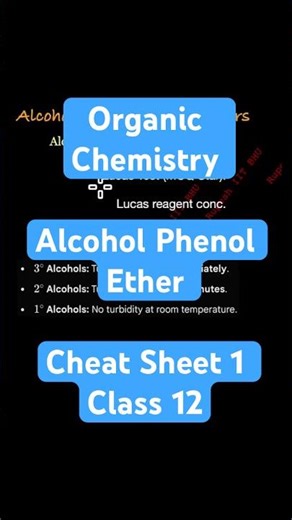 Organic Chemistry Alcohol Phenol Ether Cheat Sheet 1 Class 12