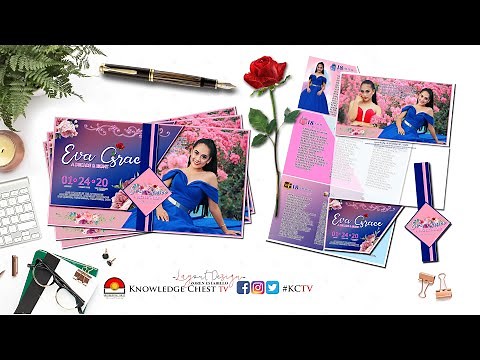 [DIY Invitation Ideas] Royal Blue & Pink Motif 3-Folds for Debut @18 || KCTV Designs