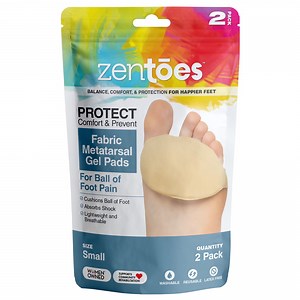 Zentoes Metatarsal Pads for Feet Flexible Slip-On Gel Padding, for Men and Women, Beige