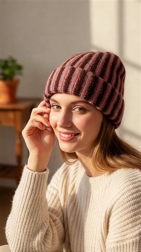 Women's Korean Style Colorblock Striped Knit Beanie Hat, Thick Warm Double Layer Wool Blend Hat, Fall & Winter Fashion Accessory #womensaccessories #cardigans #styleaestheticblanketsoftblanketwarmblanketplushblanketfluffyblanketso #clothingaccessories #stripedtwopieceset #fleecebeanie #colorfulheadbands #colorblockhoodie #hatsforwomen #womensfashionaccessories