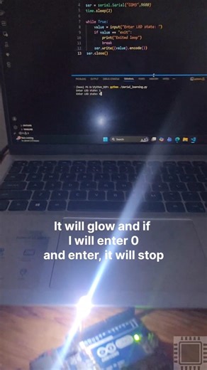 Using PySerial for UART communication #electronics #arduino #python #learning