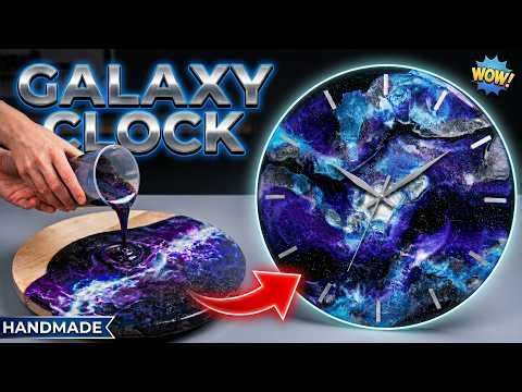 Making a Stunning Colorful Galaxy Resin Clock | Satisfying Epoxy Pour – Resin Art
