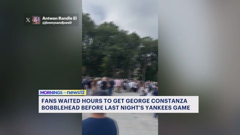 Fans wait hours to grab George Costanza bobblehead ahead of Yankees game
