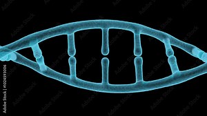 DNA rotation close-up zoomed view with an alpha channel