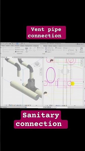 vent pipe sanitary connection revit bim mep autocad modeling connection #autocad #revit #modling
