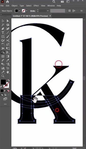 CK letter Merge In Adobe Illustrator #Agdesigner #illustrator #graphicdesign